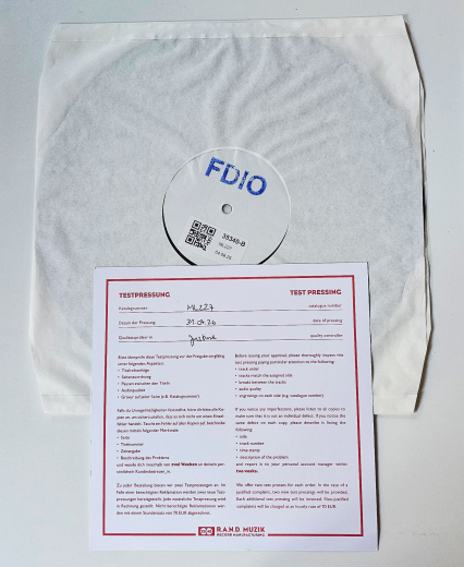 Testpressung "AL" #1 mit Zertifikat